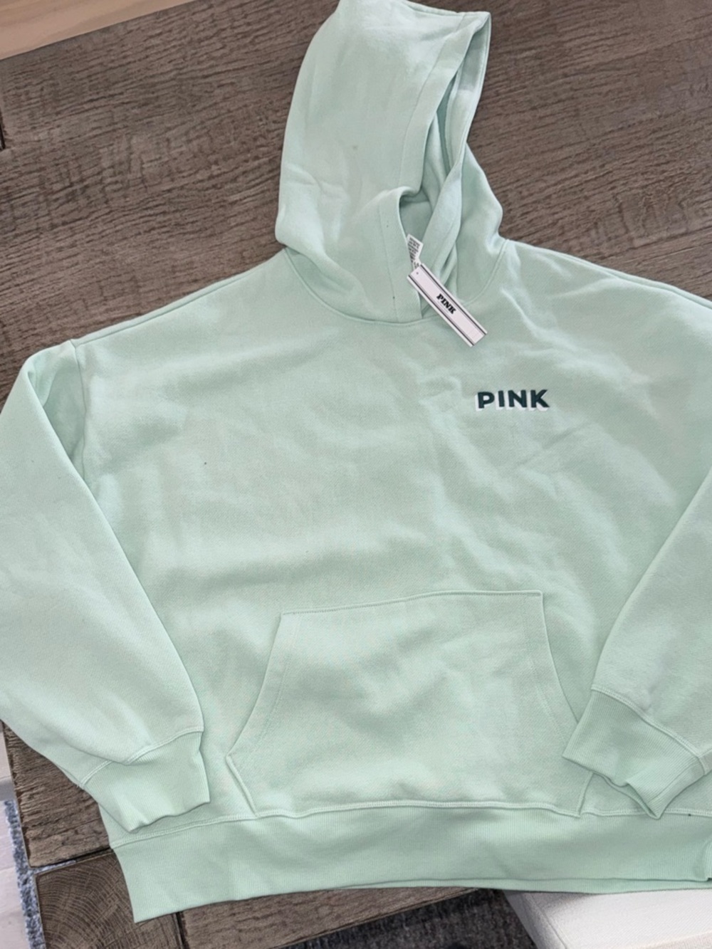 PINK Victoria’s Secret Ski Aspen hoodie large mint green NWT